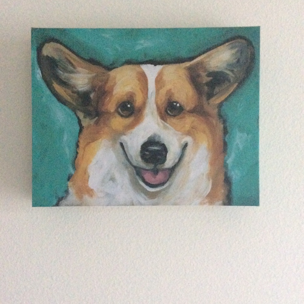 Dog corgi canvas print art decor
